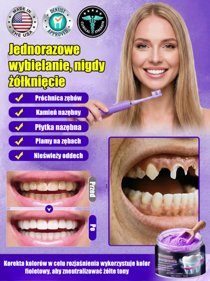 Pasta w proszku z nanohydroksyapatytem do odbudowy i wybielania zębów💥Kilka złotych dziennie, pewny siebie uśmiech