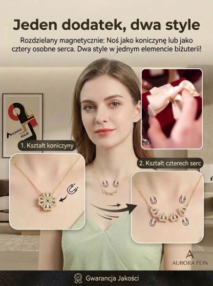Globalny trend: Naszyjnik serce-koniczyna