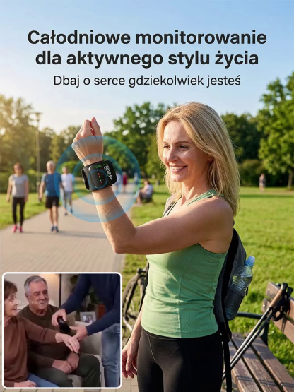 【Rodzinny Prywatny Lekarz】Inteligentny Medyczny Ciśnieniomierz Nadgarstkowy AI 🩺📈 Nie ma potrzeby zdejmowania ubrań ani zakasywania rękawów. Możesz łatwo zmierzyć ciśnienie krwi i poziom cukru we krwi w domu