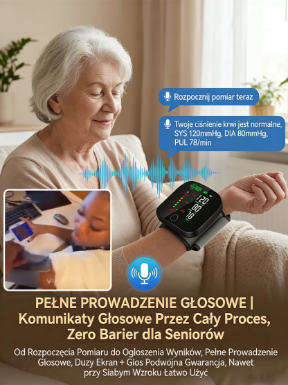 【Rodzinny Prywatny Lekarz】Inteligentny Medyczny Ciśnieniomierz Nadgarstkowy AI 🩺📈 Nie ma potrzeby zdejmowania ubrań ani zakasywania rękawów. Możesz łatwo zmierzyć ciśnienie krwi i poziom cukru we krwi w domu