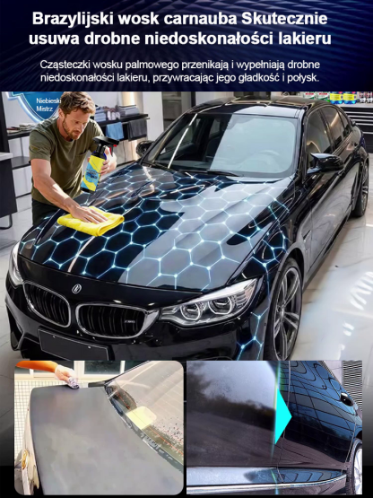 Szybki spray nanowarstwowy do polerowania i usuwania zanieczyszczeń🛡️ Jedno użycie, utrzymuje połysk i ochronę nowego samochodu przez sześć miesięcy