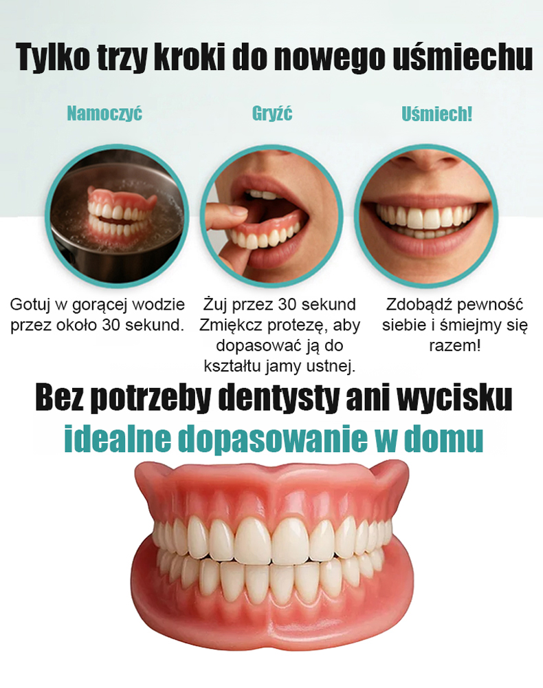 [Zawiera bezpłatne etui na protezę]Zestaw do poprawy wyglądu zębów z protezą