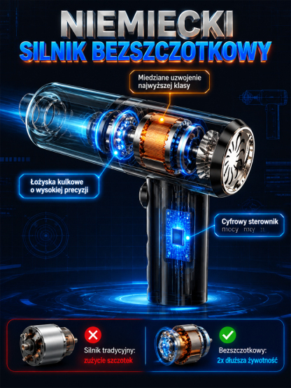 🚿 ⚡ Siła ssania 32 000 Pa – niczym potężna wichura – błyskawicznie usuwa wszelkie zabrudzenia!