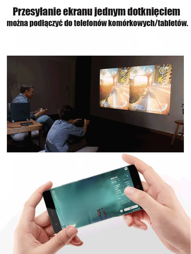 Inteligentny projektor przenośny🎬Ciesz się bogatą biblioteką filmów i programów telewizyjnych online, które uprzyjemnią Ci życie domowe