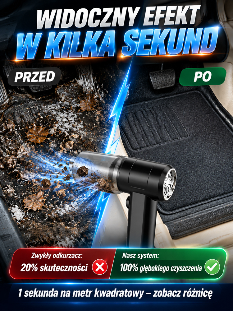 🚿 ⚡ Siła ssania 32 000 Pa – niczym potężna wichura – błyskawicznie usuwa wszelkie zabrudzenia!