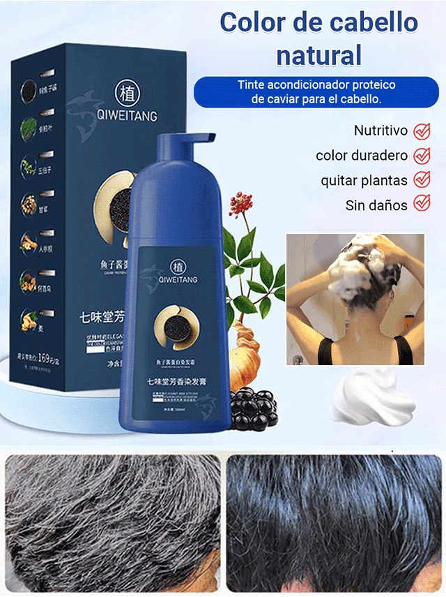 Tinte para el cabello con proteína de caviar Phytvas