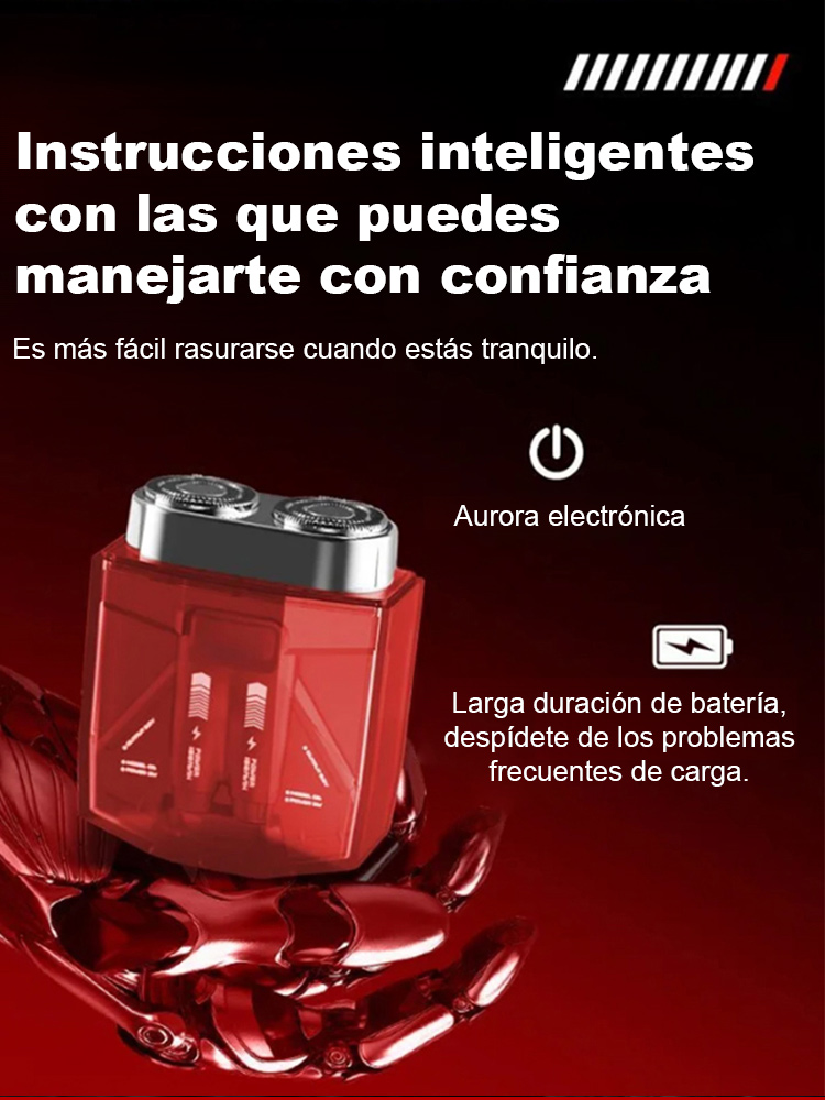 La afeitadora mecánica de moda.Afeitado limpio en 3 segundos, sin dejar manchas negras
