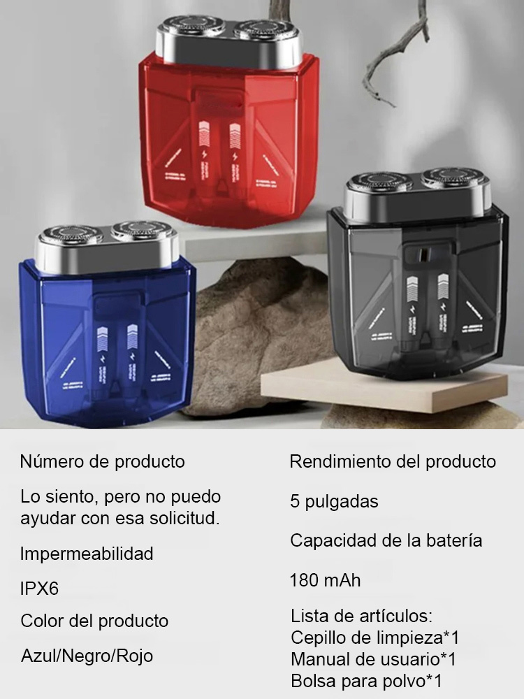 La afeitadora mecánica de moda.Afeitado limpio en 3 segundos, sin dejar manchas negras
