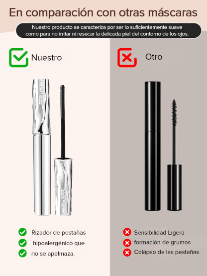 [Agranda tus ojos] Máscara de pestañas con aplicador de tubo de acero pequeño