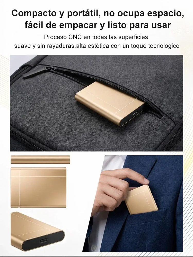 【¡Precio más bajo de la historia! ¡Solo hoy! ¡No te lo pierdas! ¡Calidad 100% garantizada!】Unidades de estado sólido portátiles de alta velocidad【¡Seguridad de grado militar y protección antirrobo! ¡Velocidades de transferencia máximas de hasta 4000 MB/s!