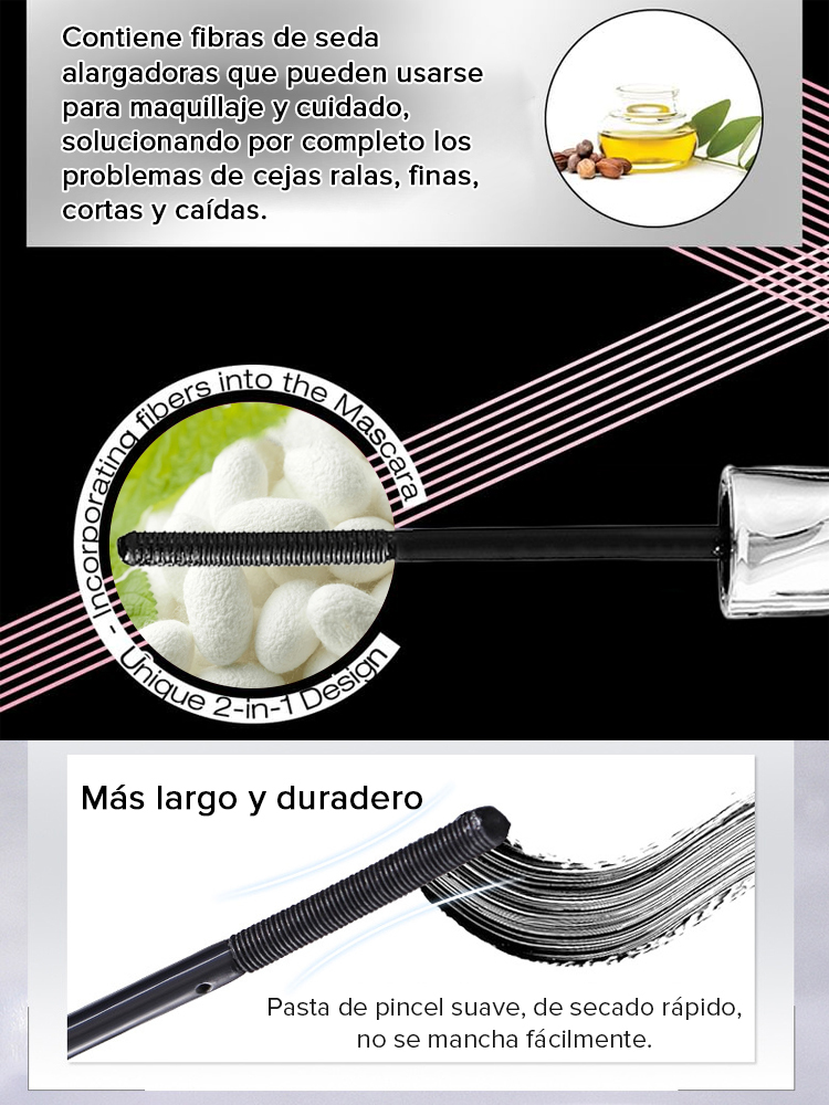 [Agranda tus ojos] Máscara de pestañas con aplicador de tubo de acero pequeño