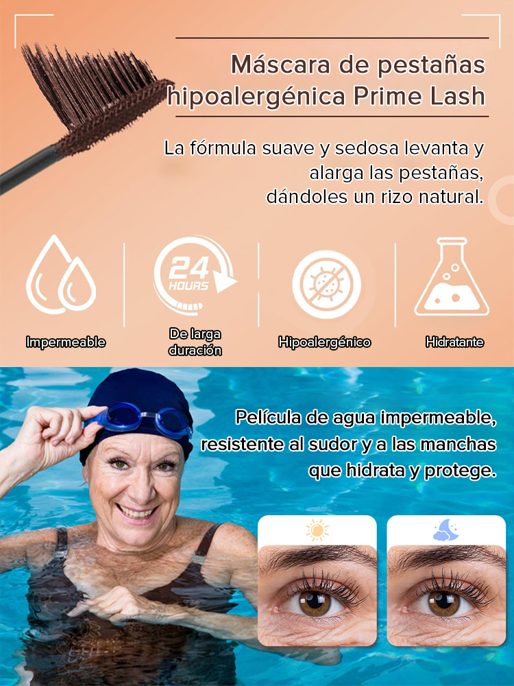 [Agranda tus ojos] Máscara de pestañas con aplicador de tubo de acero pequeño