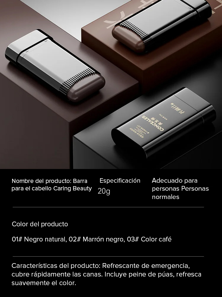 Tinte en barra resistente al agua y al sudor para cubrir canas
