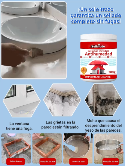Sellador impermeable transparente para techos y paredes exteriores, sin necesidad de romper azulejos