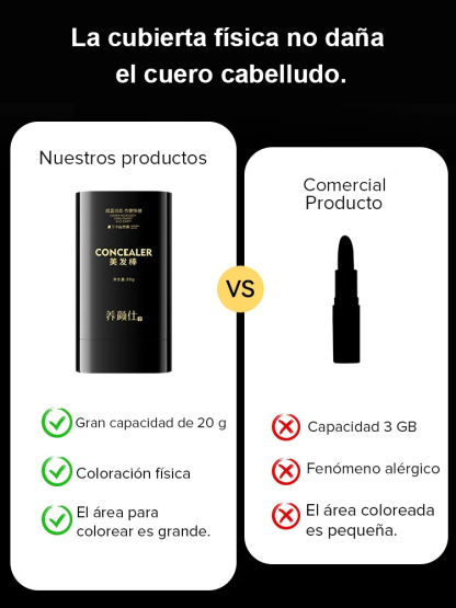 Tinte en barra resistente al agua y al sudor para cubrir canas