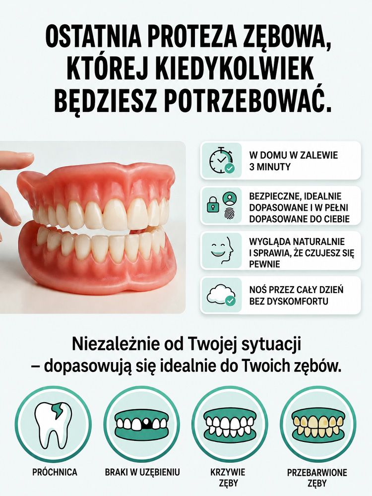 🔥Protezy całkowite 'Wieczny Uśmiech' o silnej adsorpcji