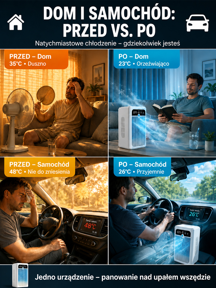💦💦Przenośny wentylator klimatyzacyjny z mgiełką, poprawa chłodzenia o 70%