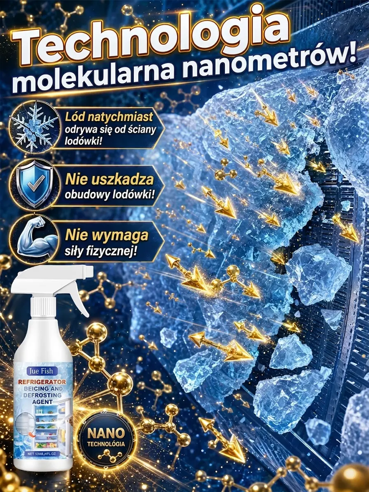 【3-minutowy szybki środek do usuwania szronu i lodu】Spray do rozmrażania lodówki bez wyłączania zasi