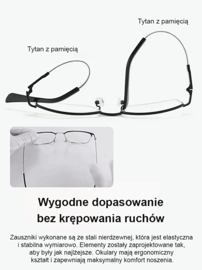 Profesjonalne okulary korekcyjne z tytanową ramką do bliży i dali