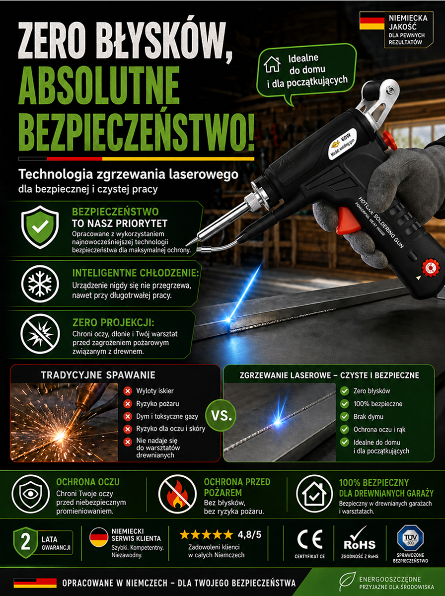 🔥🔥🔥Ręczna laserowa spawarka elektryczna z regulacją temperatury 899A czarna