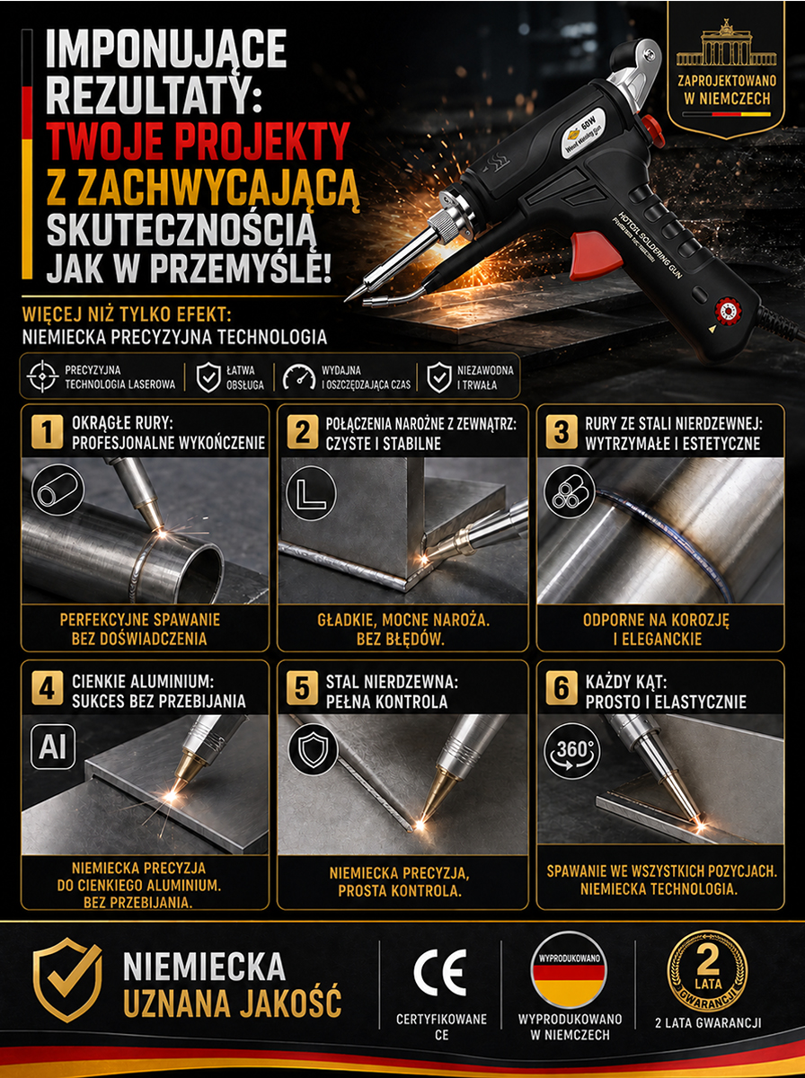 🔥🔥🔥Ręczna laserowa spawarka elektryczna z regulacją temperatury 899A czarna