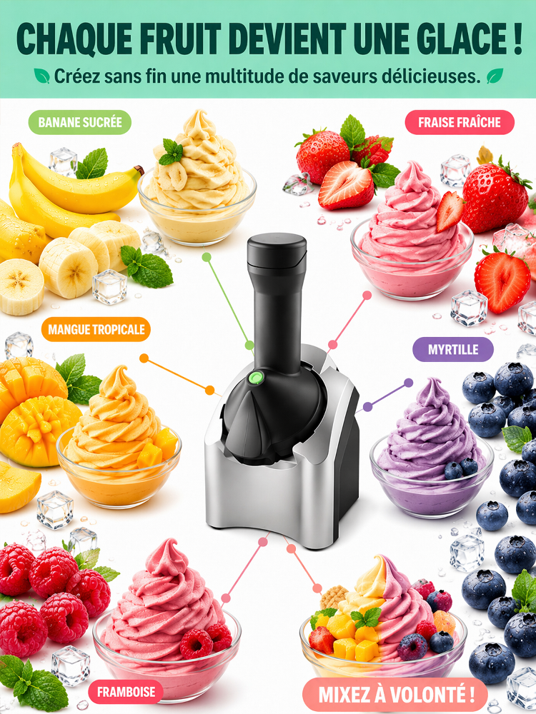 🍉 En pleine chaleur estivale, faites chez vous en seulement 3 secondes une glace aux fruits 100 % naturelle sans additifs, au lieu des glaces insalubres de rue.