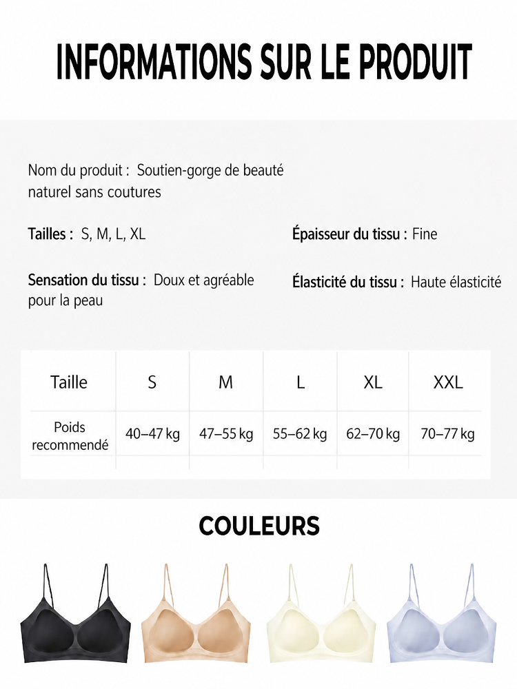 ❄️ Matière en soie glacée – fraîche même par 40°C. Aucune odeur, ne transparaît pas sous une chemise blanche. 💨 Portez-la sans crainte, elle galbe la poitrine, fini les complexes. ✨