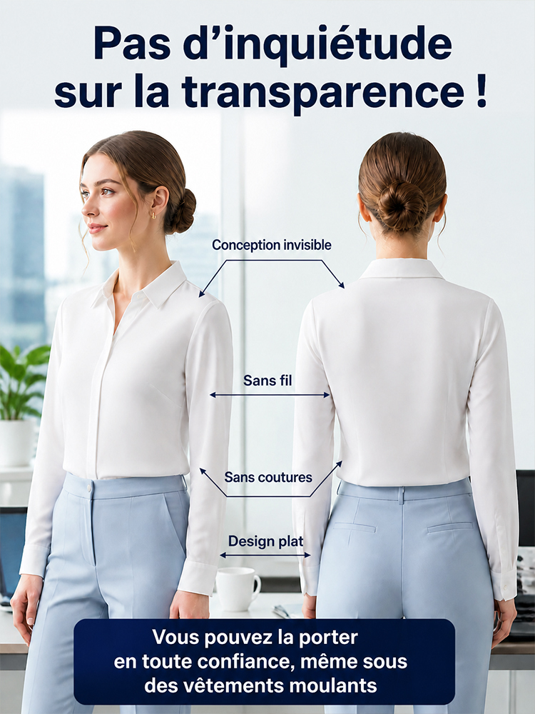 ❄️ Matière en soie glacée – fraîche même par 40°C. Aucune odeur, ne transparaît pas sous une chemise blanche. 💨 Portez-la sans crainte, elle galbe la poitrine, fini les complexes. ✨