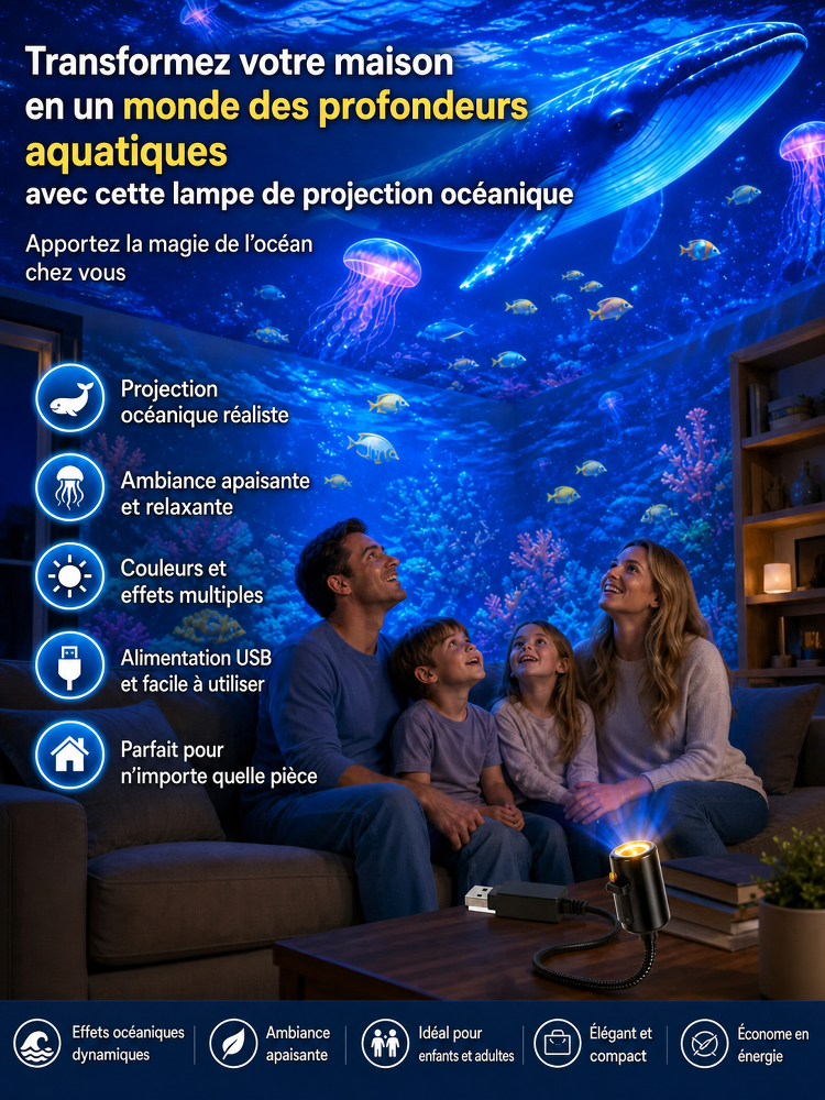 Une pièce ordinaire se transforme en un monde sous-marin magique en une seconde, spectacle à couper le souffle.