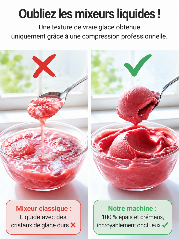 🍉 En pleine chaleur estivale, faites chez vous en seulement 3 secondes une glace aux fruits 100 % naturelle sans additifs, au lieu des glaces insalubres de rue.