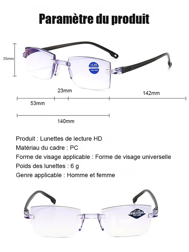 JC lunettes de lecture haute définition.