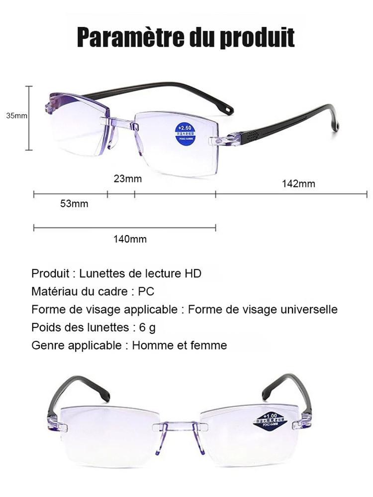 JC lunettes de lecture haute définition.