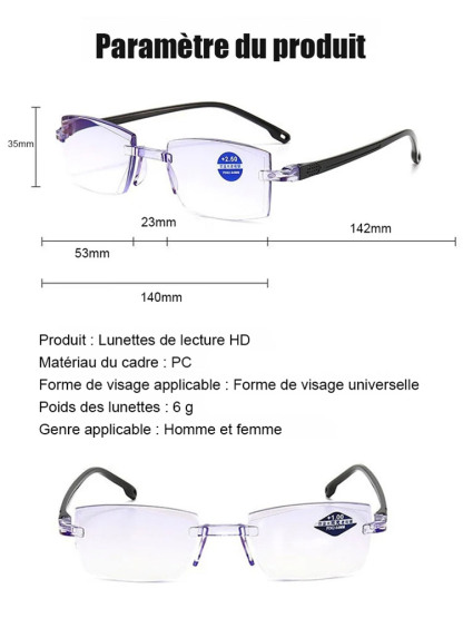 JC lunettes de lecture haute définition.