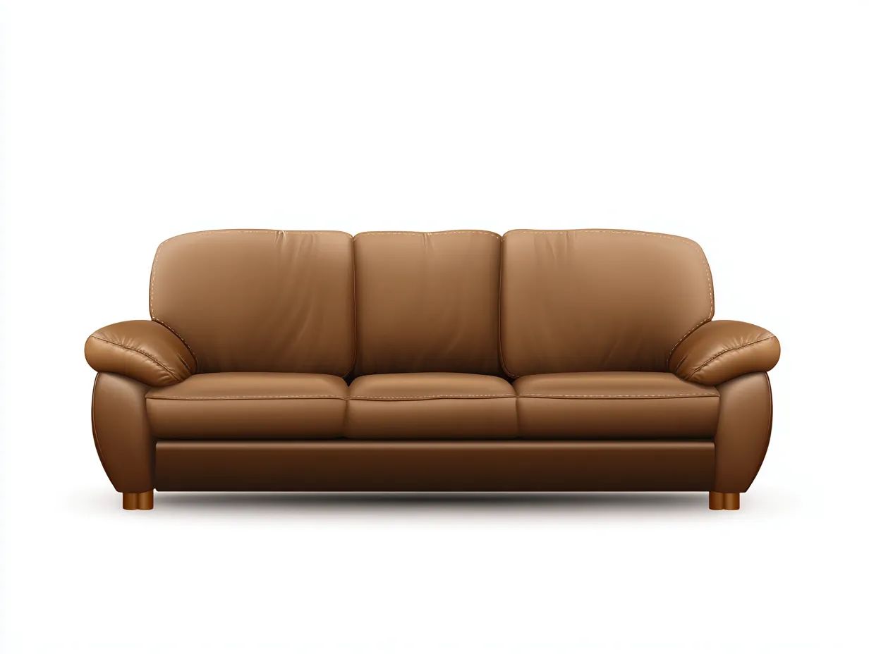 Canapé 3 places en cuir 210x90x85 cm – marron – design classique – usage intérieur-Airyete