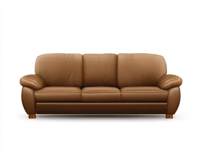 Canapé 3 places en cuir 210x90x85 cm – marron – design classique – usage intérieur-Airyete