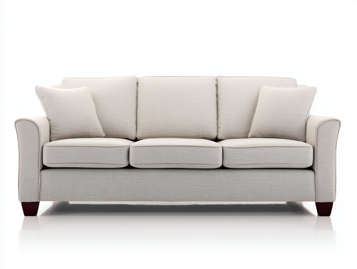 Canapé 3 places en tissu 210x90x85 cm – beige – style classique pour salon-Airyete