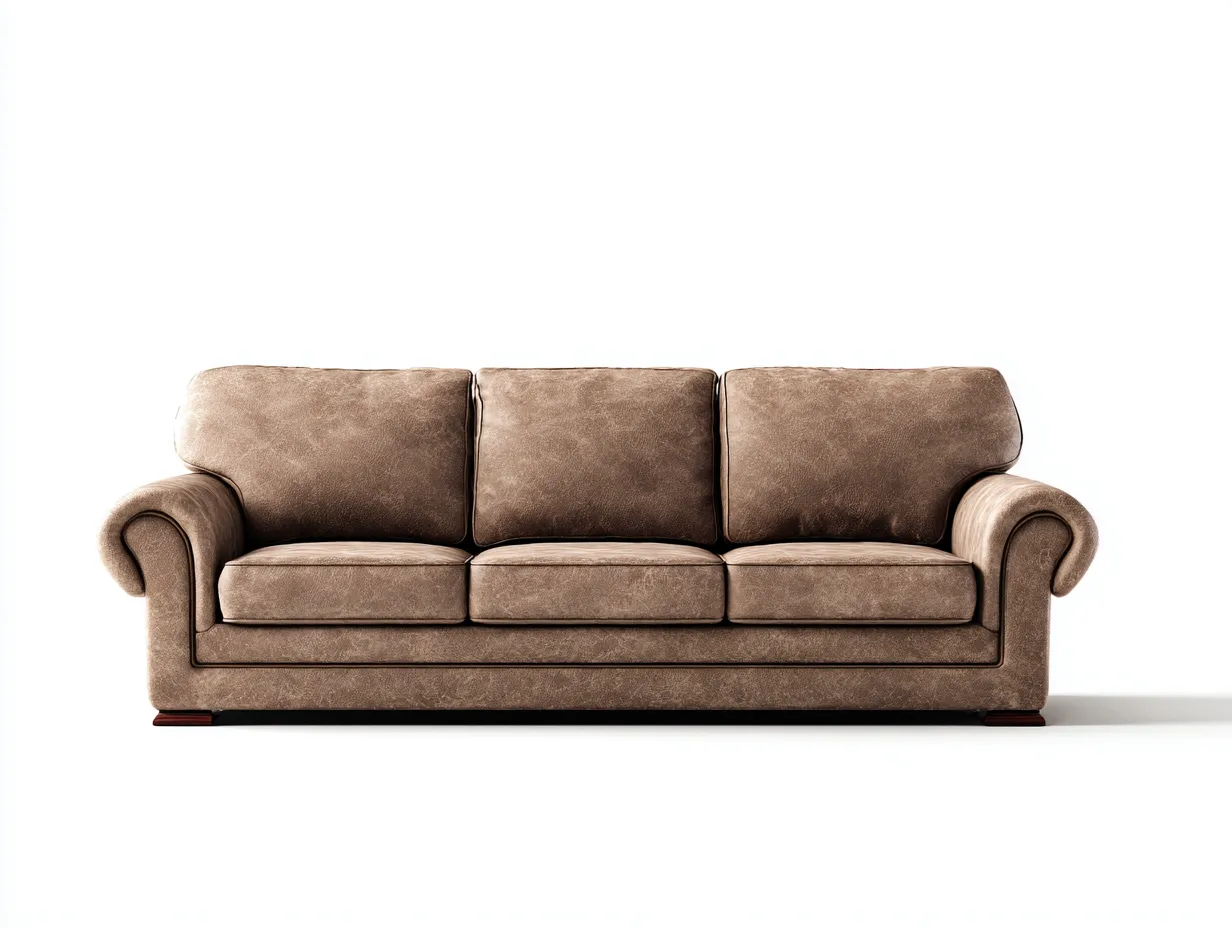 Canapé 3 places en tissu effet daim 210x92x86 cm – marron – design classique – usage intérieur-Airyete