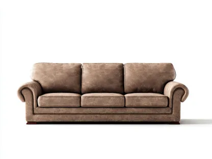 Canapé 3 places en tissu effet daim 210x92x86 cm – marron – design classique – usage intérieur-Airyete