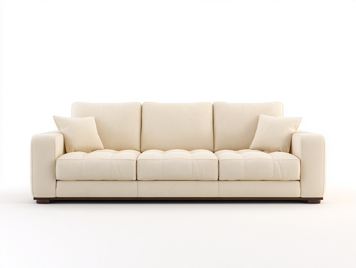 Canapé 3 places en tissu 220x95x88 cm – Blanc cassé – Confort pour salon – Design contemporain-Airyete