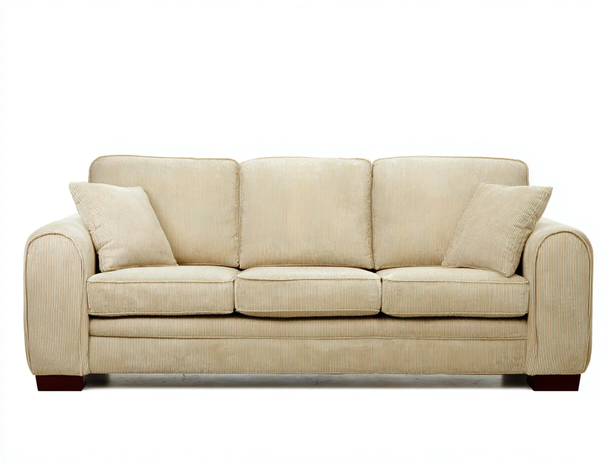 Canapé 3 places en tissu côtelé 205x90x85 cm – beige – design classique – usage intérieur-Airyete