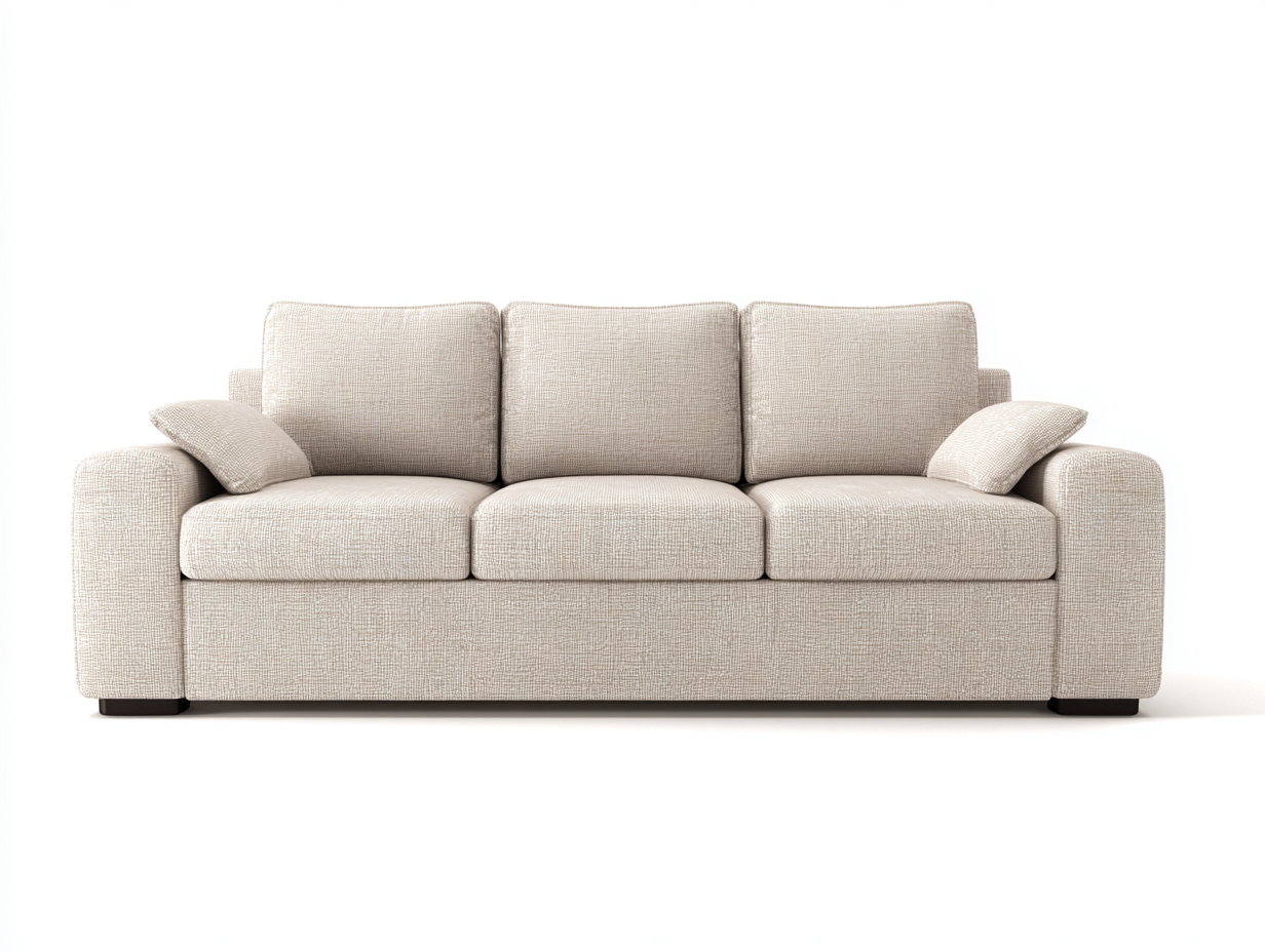 Canapé 3 places en tissu 215x90x78 cm – beige – pour salon – design moderne-Airyete