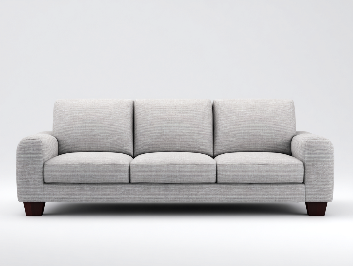 Canapé 3 places en tissu avec structure robuste 210x90x85 cm – gris clair – pour salon – style contemporain-Airyete