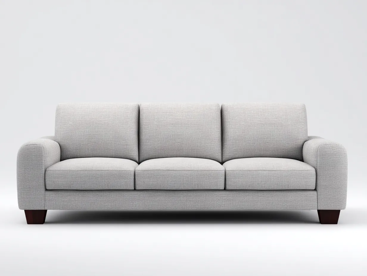 Canapé 3 places en tissu avec structure robuste 210x90x85 cm – gris clair – pour salon – style contemporain-Airyete