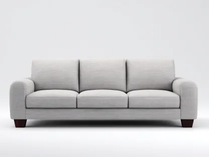 Canapé 3 places en tissu avec structure robuste 210x90x85 cm – gris clair – pour salon – style contemporain-Airyete