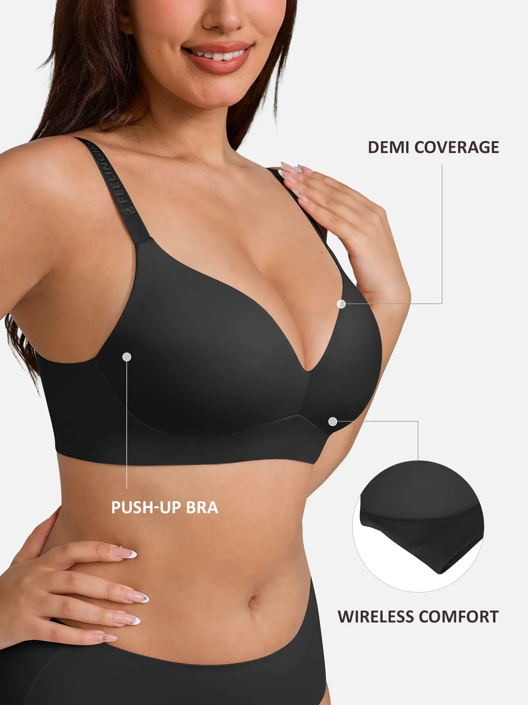 Lume lingerie Cloud Soft Wireless Bra Seamless Lift Support Everyday Wear