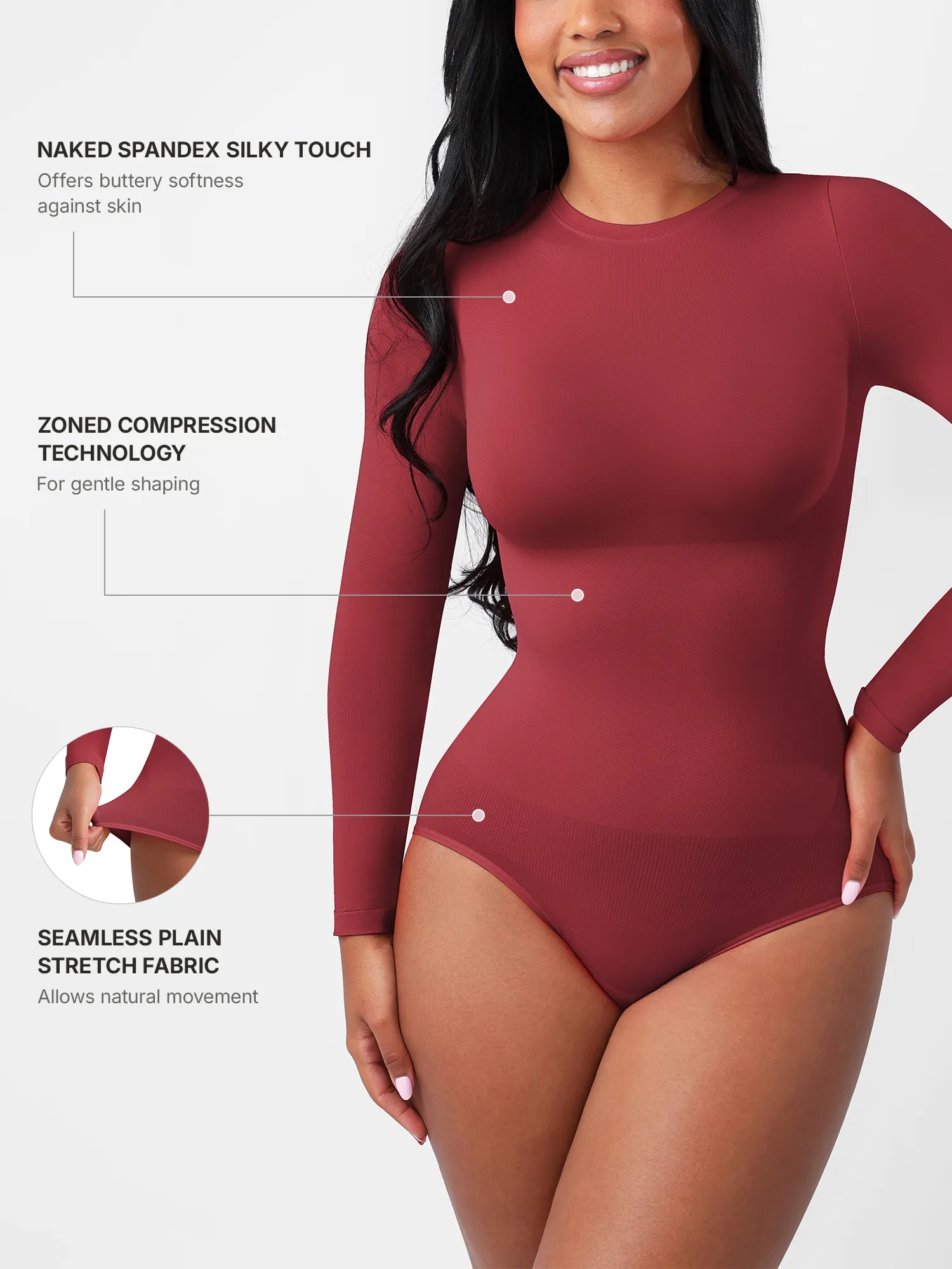 Seamless Ultra-Soft Crew Neck Bodysuit