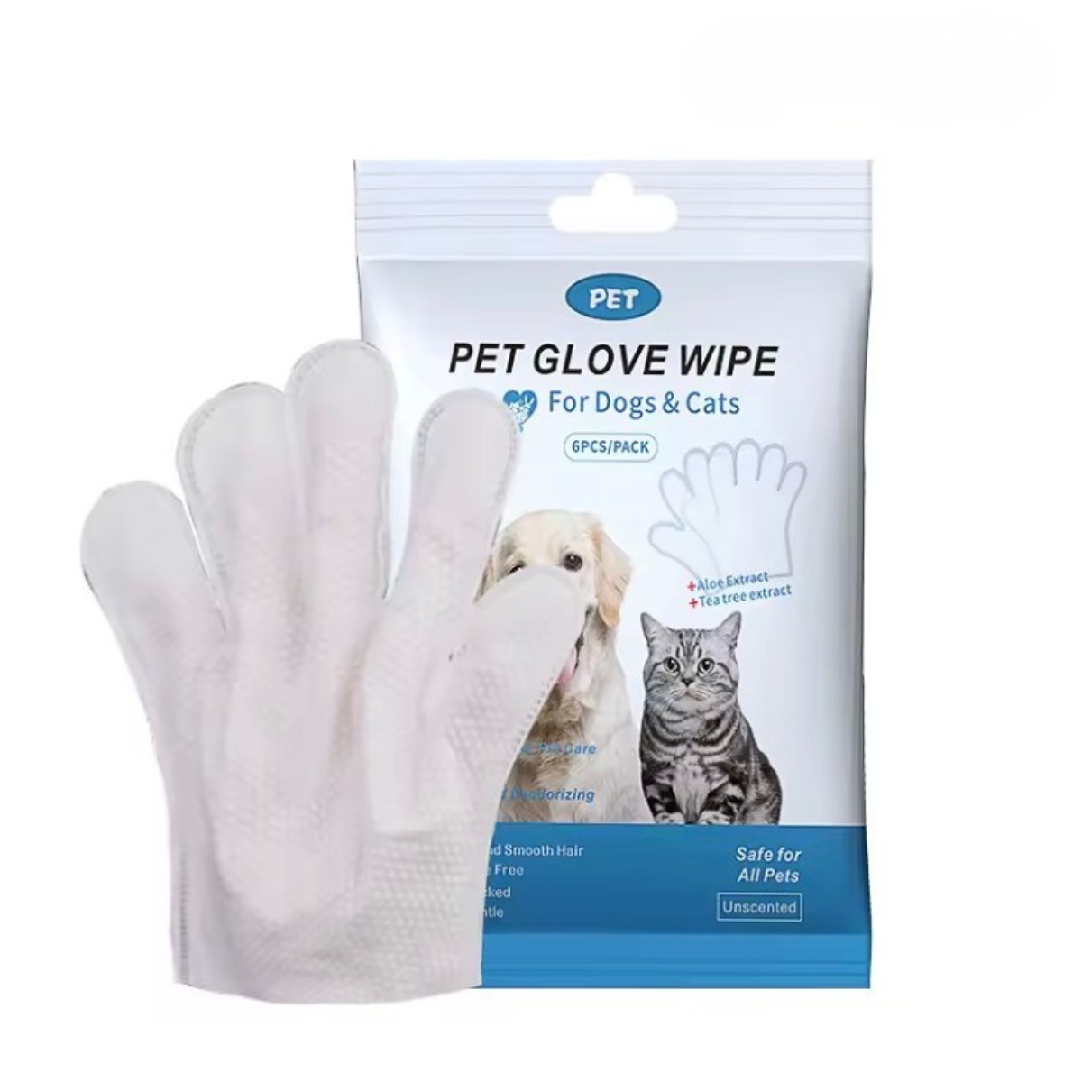 Pet Wiping Gloves (6 Pack)