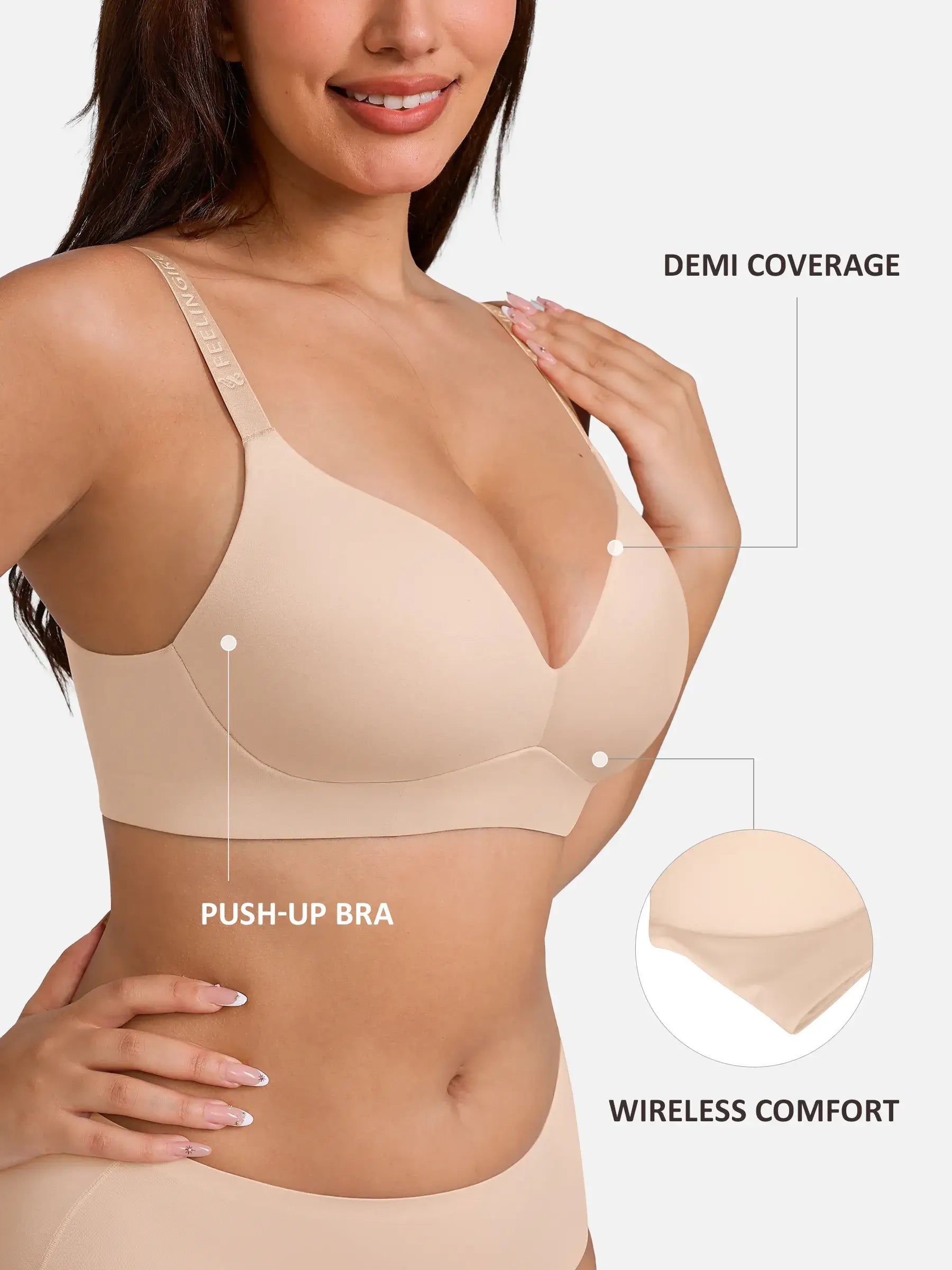 Lume lingerie Cloud Soft Wireless Bra Seamless Lift Support Everyday Wear