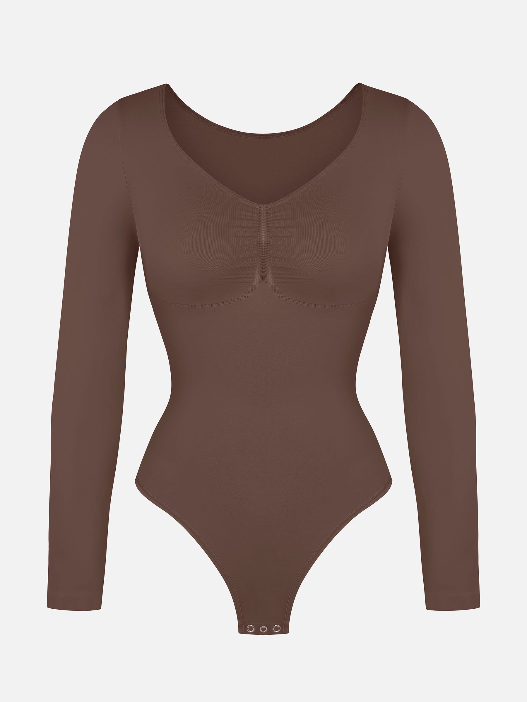 Lume Lingerie Seamless Long Sleeve Tummy Control Thong Bodysuit