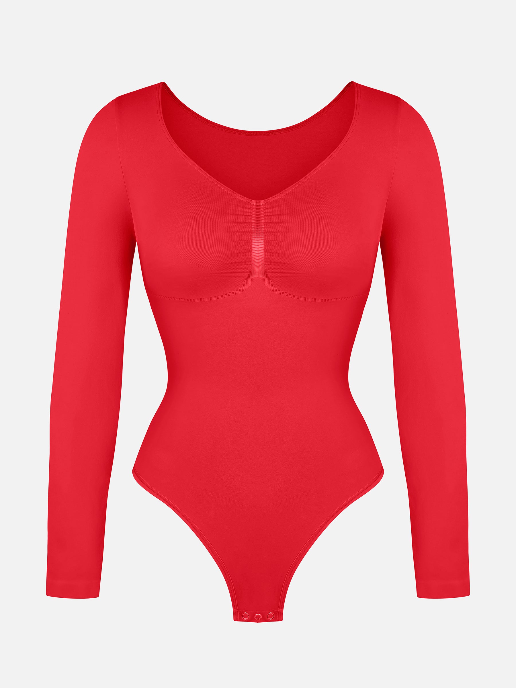 Lume Lingerie Seamless Long Sleeve Tummy Control Thong Bodysuit